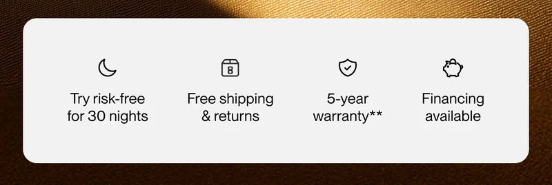 Try risk-free for 30 nights | Free shipping & returns | 5-year warranty
