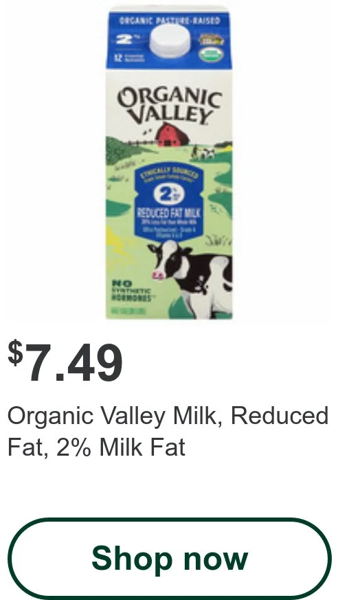 Organic Valley Milk, Reduced Fat, 2% Milk Fat