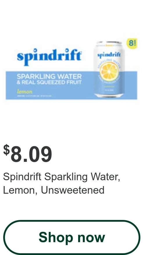Spindrift Sparkling Water, Lemon, Unsweetened