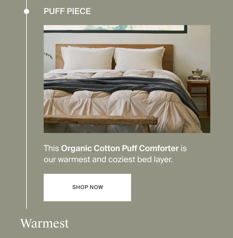 Shop Organic Cotton Puff Comforter