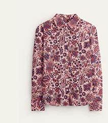 Sienna Silk Shirt - Chalky Pink, Azalea Bloom