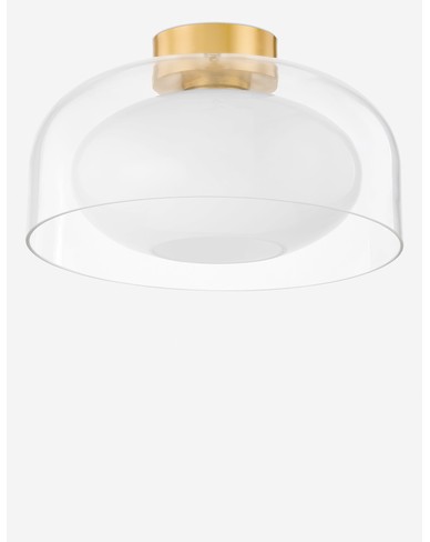 Josie Flush Mount-Aged Brass / 14" Dia