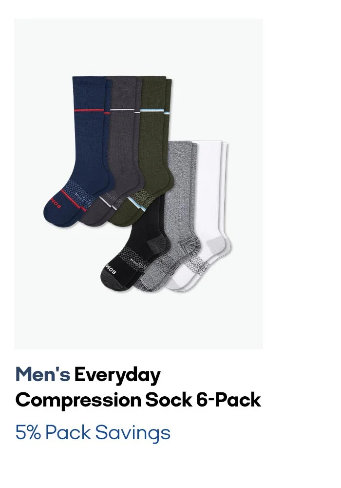 Men's Everyday Compression Sock 6-Pack 5% Pack Savings