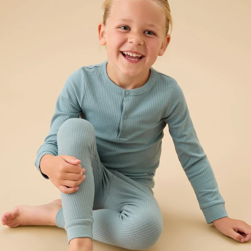 Image of Ribbed Pajama Set