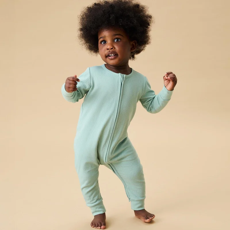 Image of Ribbed Clever Zip Snug Fit Pajamas