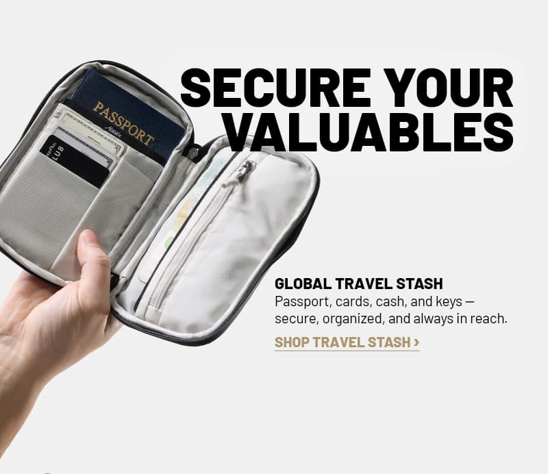 secure your valuables. shop travel stash