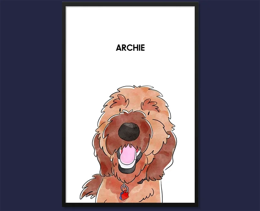 Watercolor Pet Portrait - Custom Poster