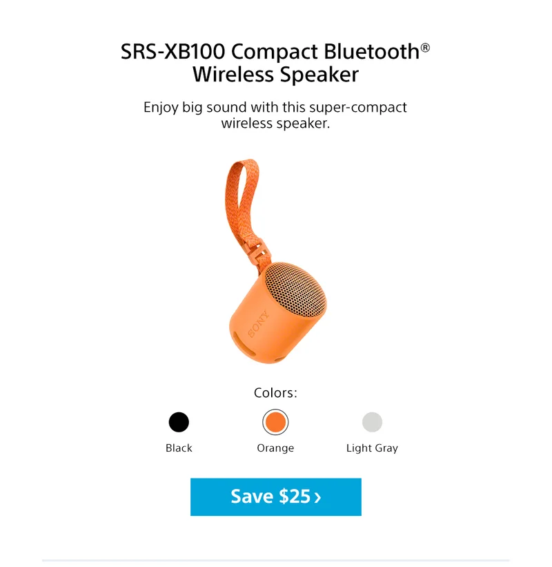 SRS-XB100 | Save $25