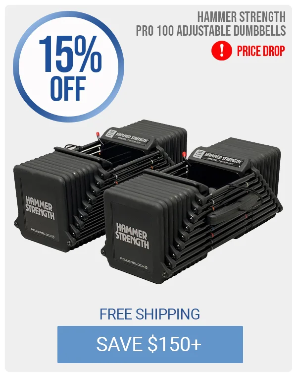 Hammer Strength PRO 100 Adjustable Dumbbells | 15% OFF