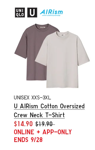 PDP 4 - UNISEX U AIRISM COTTON OVERSIZED CREW NECK T-SHIRT