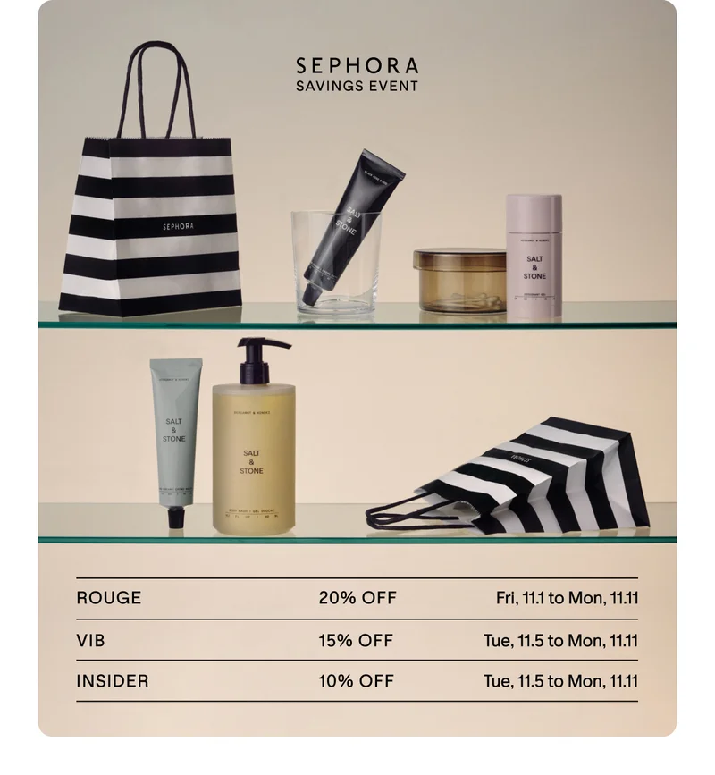 SAVE UP TO 20% OFF AT SEPHORA