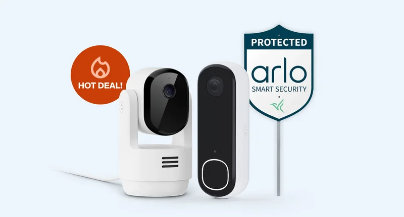 Hot deal! Arlo Video Doorbell + Pan-Tilt Indoor Security Kit Bundle.