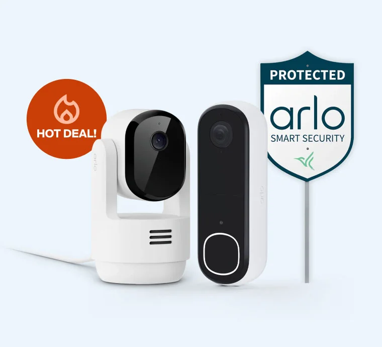 Hot deal! Arlo Video Doorbell + Pan-Tilt Indoor Security Kit Bundle.