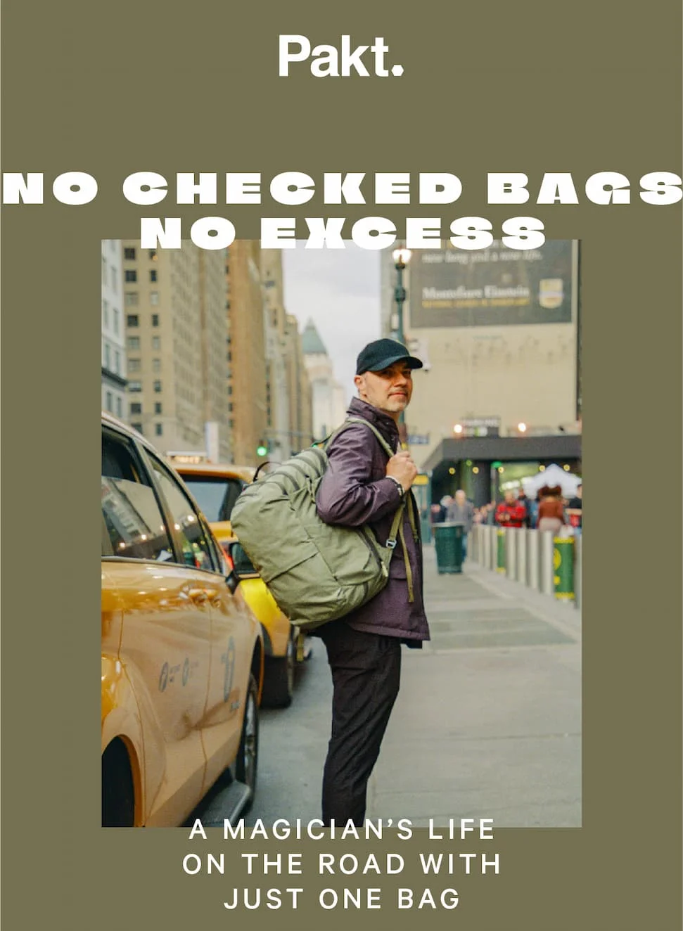 NO CHECKED BAGS NO EXCESS. A Magician's life on the road with just one bag.