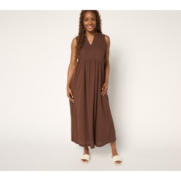 LOGO by Lori Goldstein Beach to Street Regular Cotton Gauze Dress