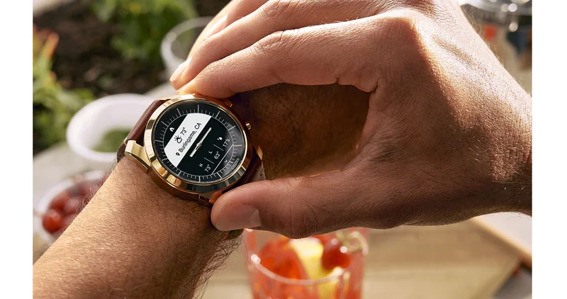 Person checking their Citizen Touchscreen Smartwatch