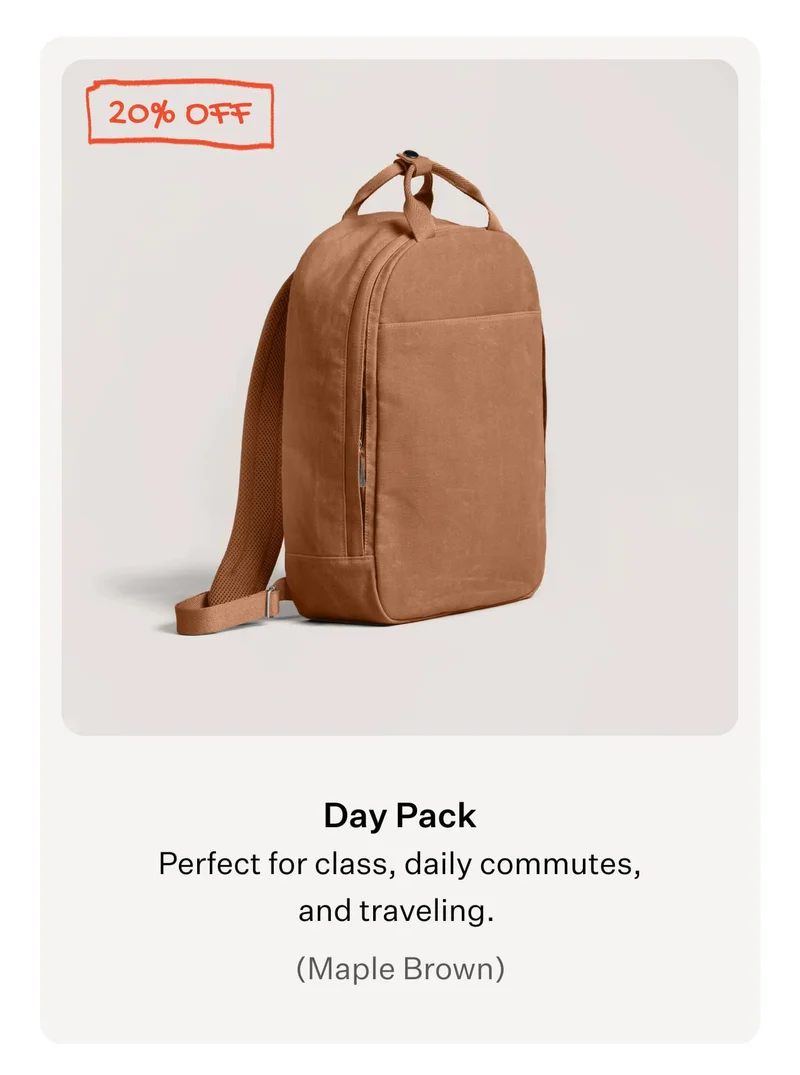 DayPack: Perfect for class, daily commutes, and traveling. | Maple Brown
