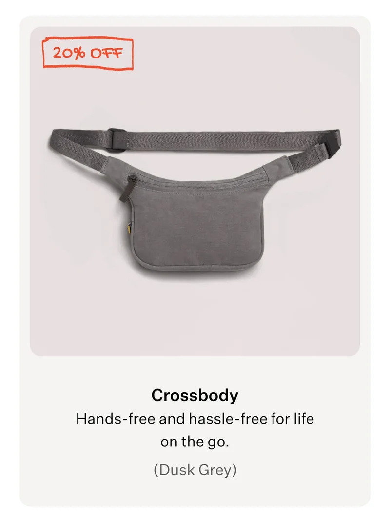 Crossbody: Hands-free and hassle-free for life on the go. | Dusk Grey