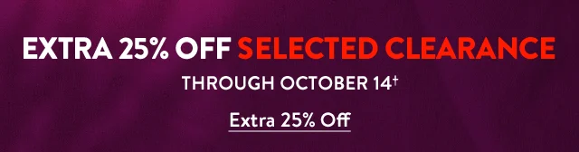 Extra 25% off selected clearance.