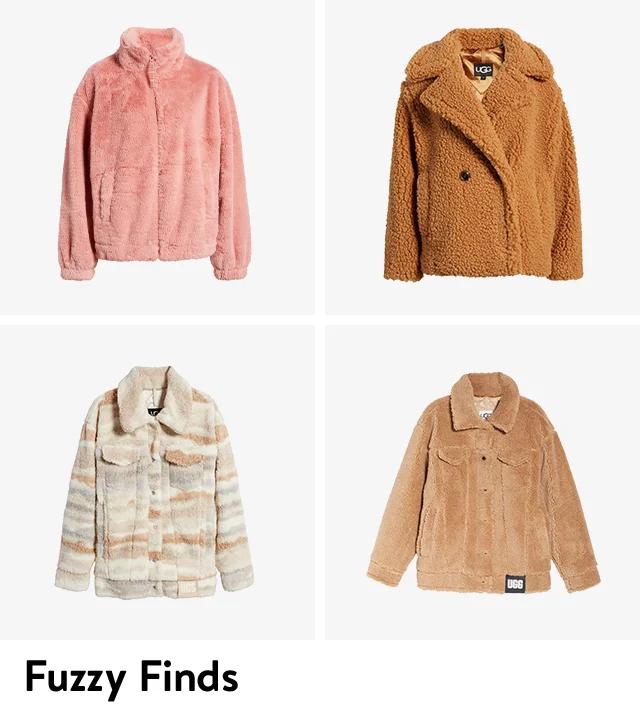 Four fuzzy jackets from UGG.