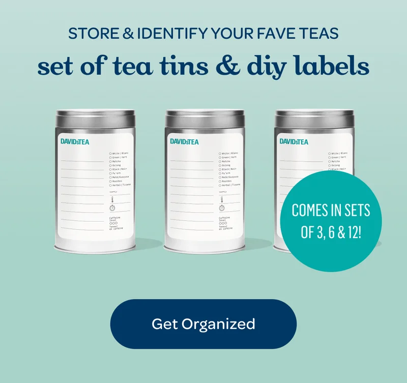 Set of tea tins & diy labels - Get Organized