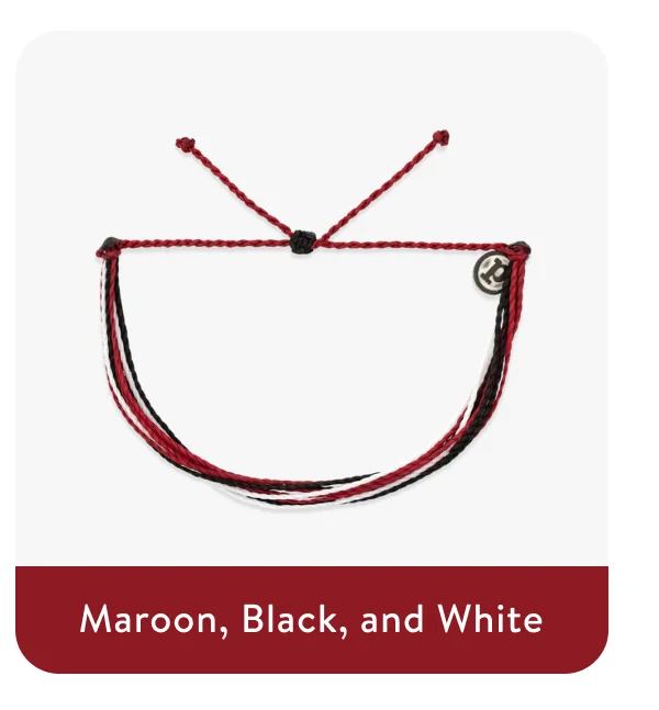 Maroon, Black, & White Bracelet