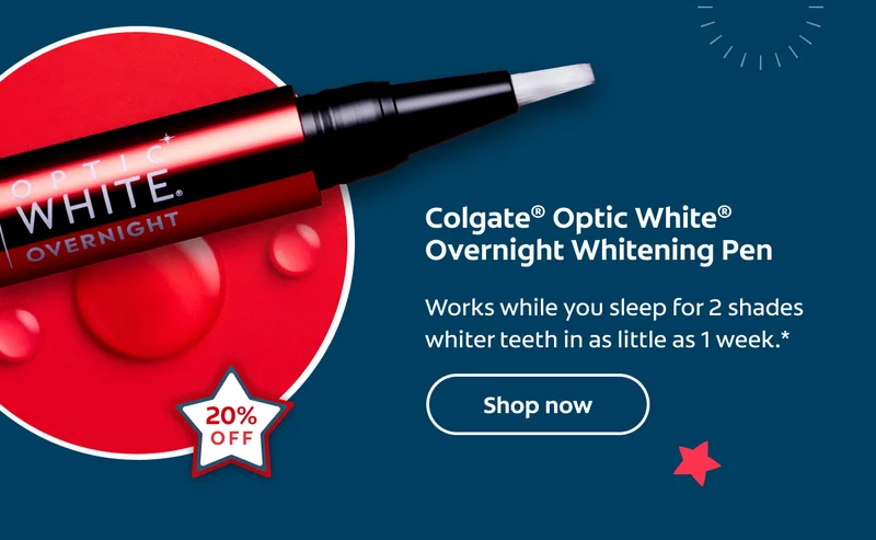 Colgate® Optic White® Overnight Whitening Pen Works while you sleep for 2 shades whiter teeth in as little as 1 week.* Shop now
