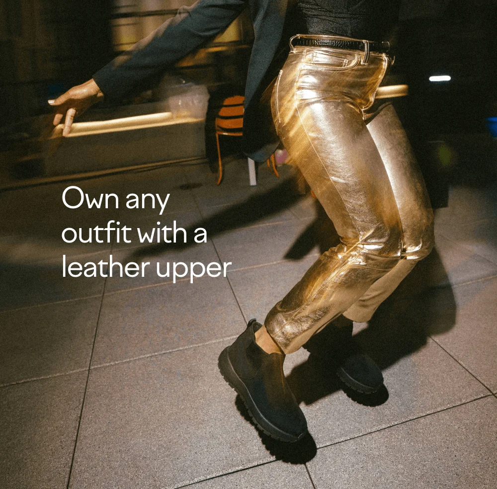 Own any outfit with a leather upper
