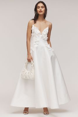 Acler Castleford 3D Floral Plunge A-Line Wedding Gown