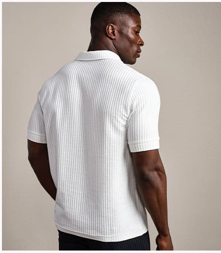 Casual Seersucker Shirt: White Onyx