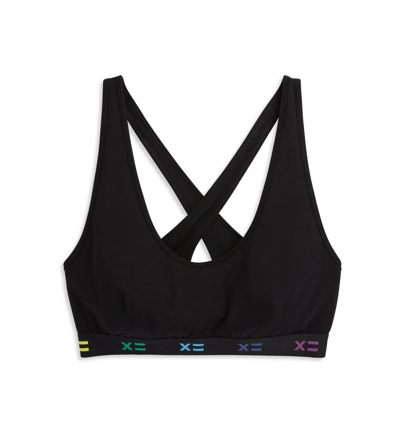 Image of All Day Bralette - TENCEL™ Modal Black X= Rainbow