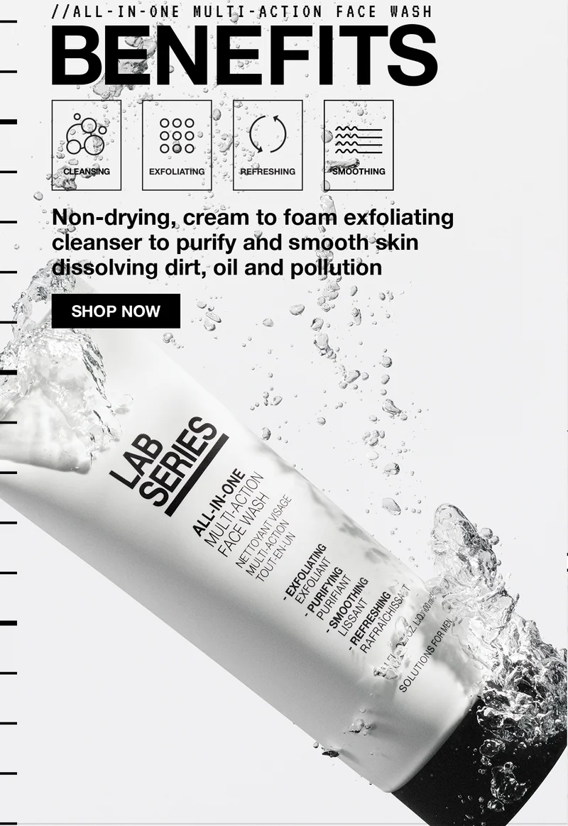 ALL-IN-ONE MULTI-ACTION FACE WASH BENEFITS | Non-drying, cream to foam exfoliating cleanser to purify and smooth skin dissolving dirt, oil and pollution | SHOP NOW