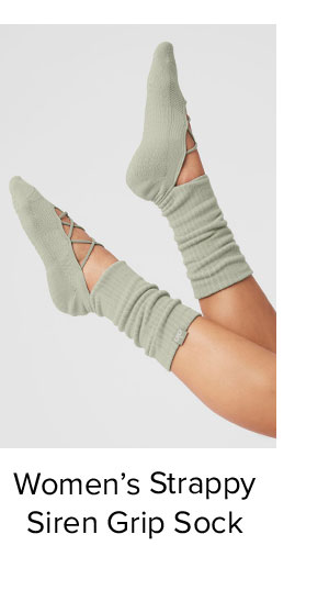Women's Strappy Siren Grip Sock - limestone