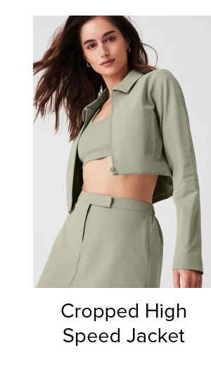 Cropped High Speed Jacket - limestone