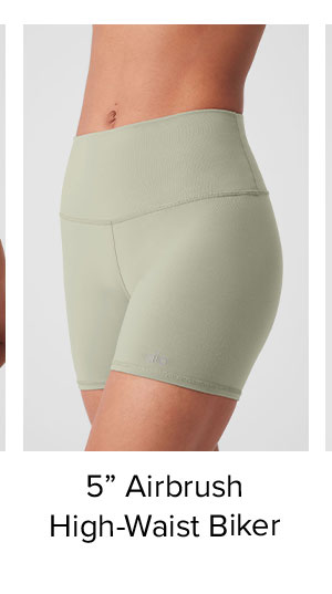 5in Airbrush High-Waist Biker Short - limestone