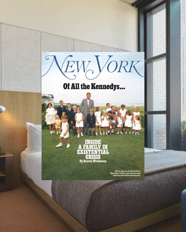 A collage of New York Magazine covers and Ace Hotel locations