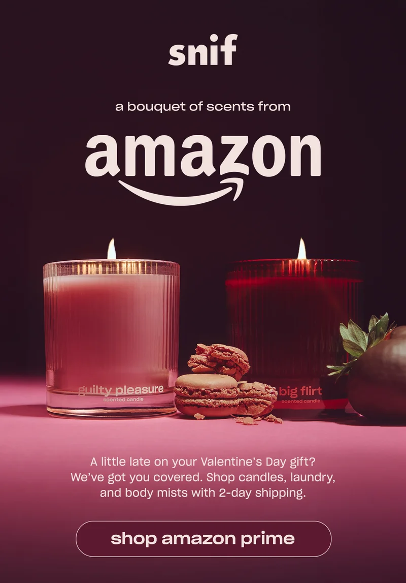 A little late on your Valentine’s Day gift? We’ve got you covered. Shop candles, laundry, and body mists with 2-day shipping.