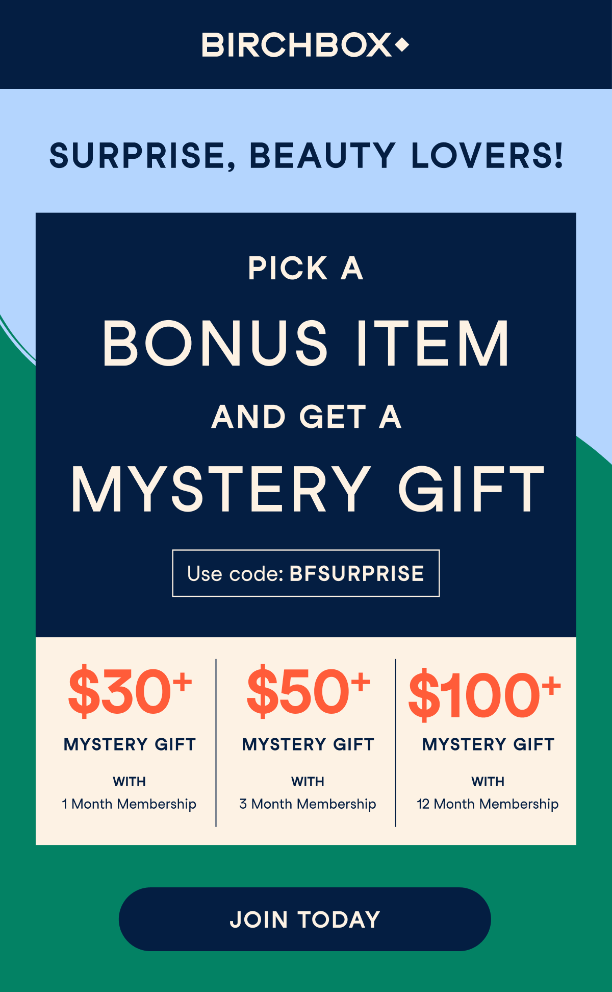 Unlock Your Mystery Gift + Pick a bonus item Unlock Your Mystery Gift + Pick a bonus item