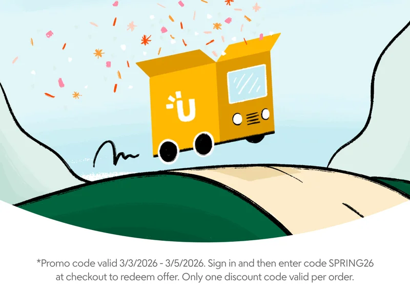 Disclaimer: Promo code valid 3/3/2026 - 3/5/2026. Sign in and then enter code SPRING26 at checkout to redeem offer. Only one discount code valid per order.