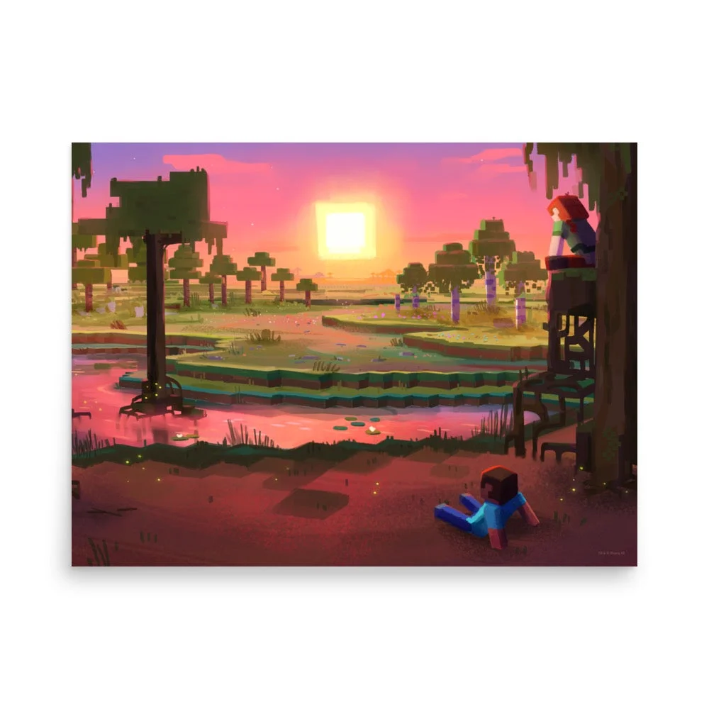 Image of Minecraft Limited Loot Sunset Premium Poster