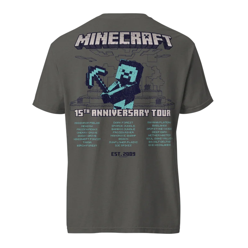 Image of Minecraft 15th Anniversary Vintage Tour T-Shirt