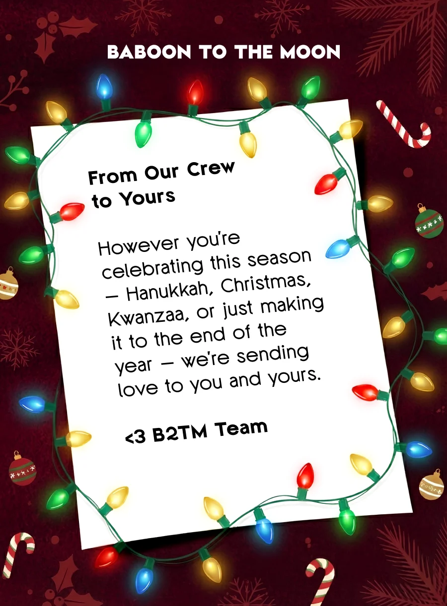 HAPPY HOLIDAYS FROM OUR CREW TO YOURS