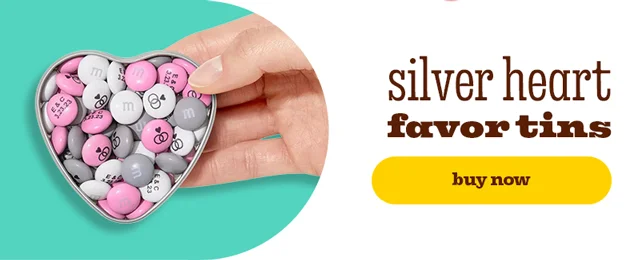 SILVER HEART FAVOR TINS