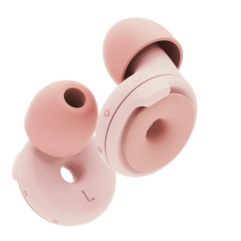 A pair of Pink Switch earplugs.