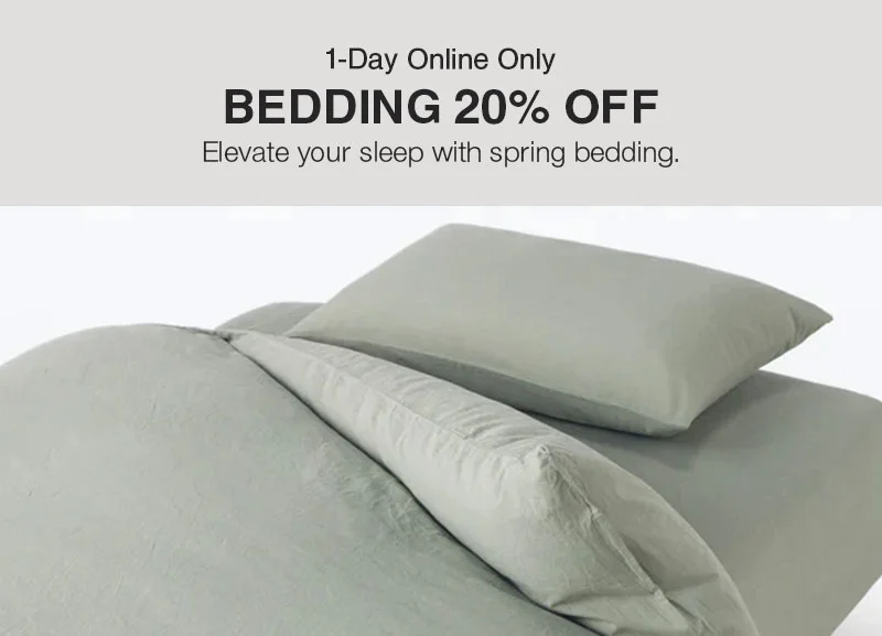 Shop 20% Off Bedding 1-Day Online Only