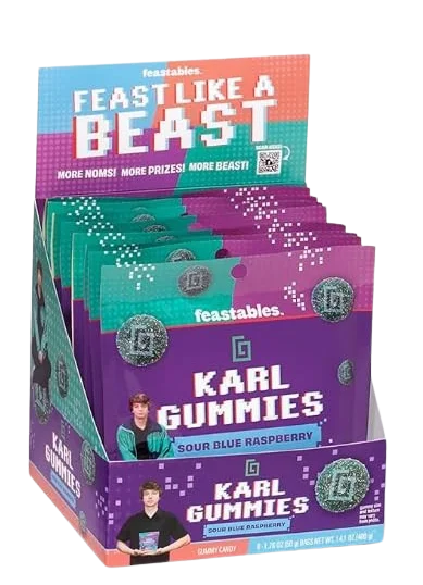 Image of Mr. Beast Karl's Gummies Sour Blue Raspberry (8 Pack)