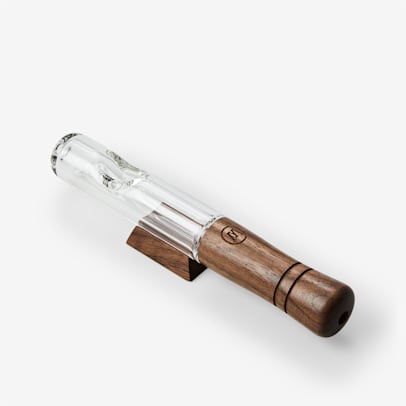 Walnut & Glass Large Steamroller Pipe