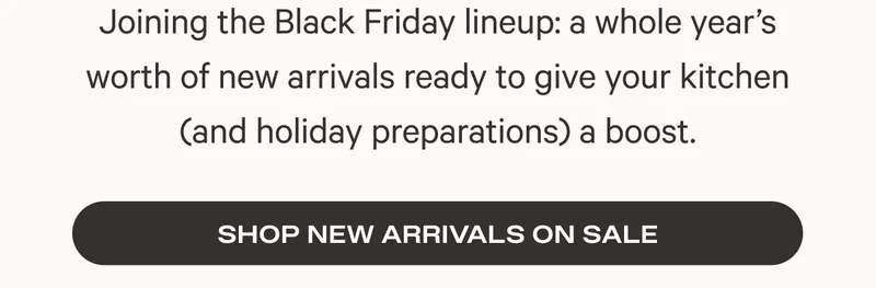 Joining the Black Friday lineup: a whole year’s worth of new arrivals ready to give your kitchen (and holiday preparations) a boost.