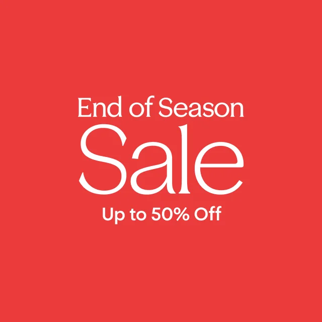 End-of-season sale: up to 50% off.