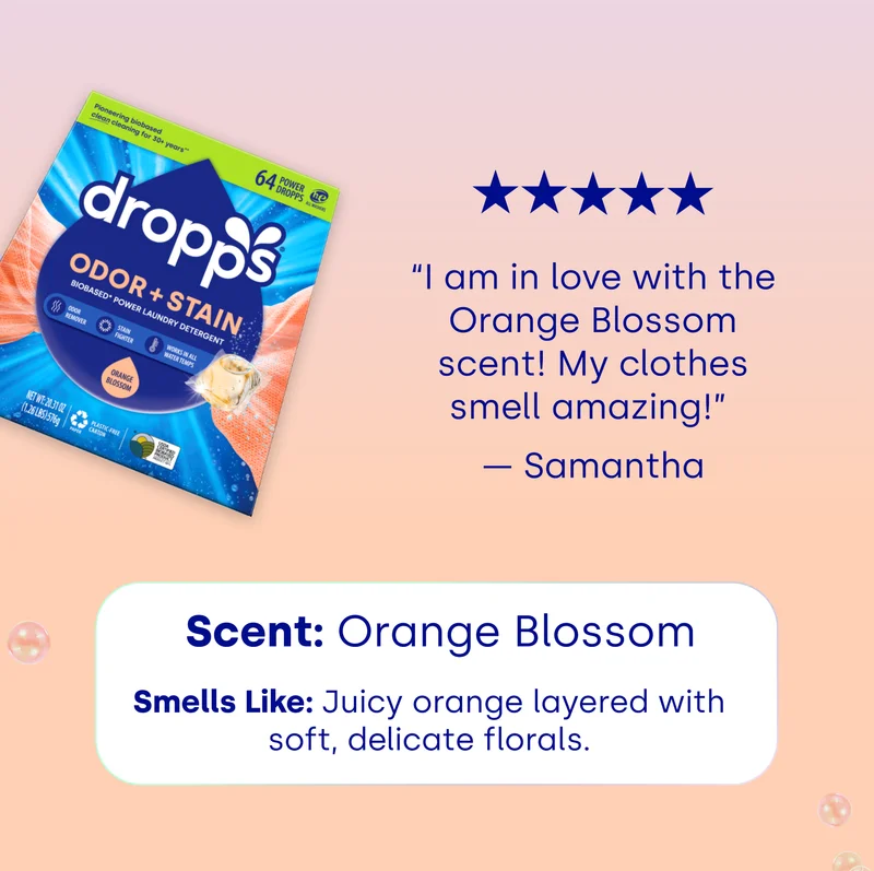 “I am in love with the Orange Blossom scent! My clothes smell amazing!”  — Samantha. Scent: Orange Blossom. Smells Like: Juicy orange layered with soft, delicate florals.